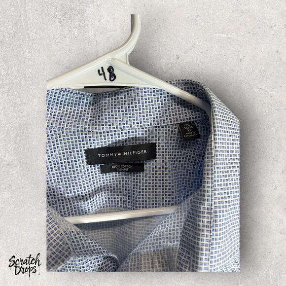 Tommy Hilfiger Dress Shirt XL Men's Long Sleeve Button Up Casual Business Top - Picture 3 of 4